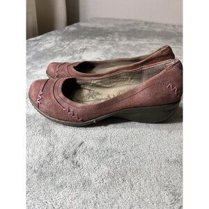 Easy Spirit Maroon Loafers Comfortable suede women's size 9M Boho ￼ Patchwork ￼